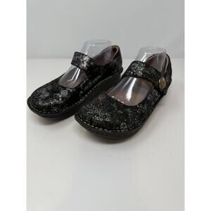 Alegria Paloma Mary Jane Shoes Women's 40 (9.5/10) Black Multi Colored Metallic